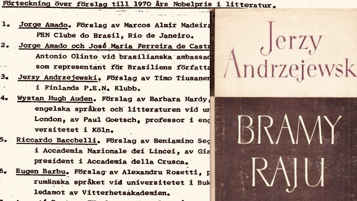 lista nazwisk kandydatów do Nobla literackiego za 1970 rok